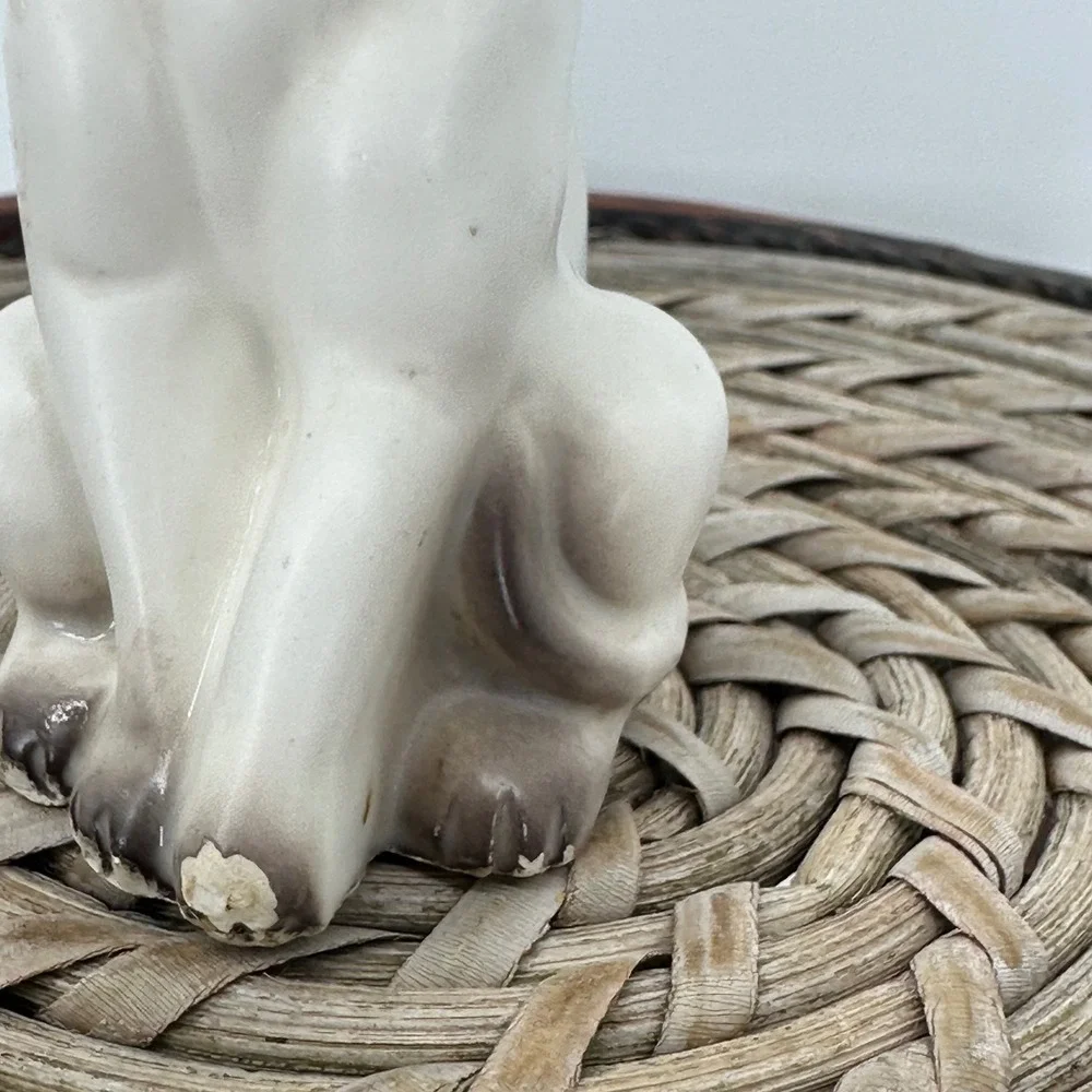 Vintage Siamese‎ Cat Figurines Emerald Eyes Sitting Pair Ceramic Decor 4 in FAIR
